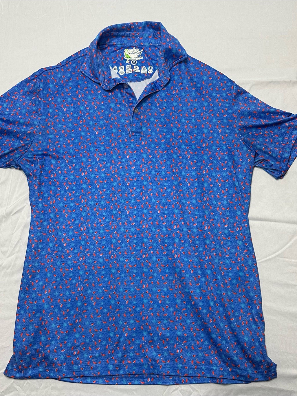 Tailorbyrd Flamingo & Watermelon Golf Polo Shirt